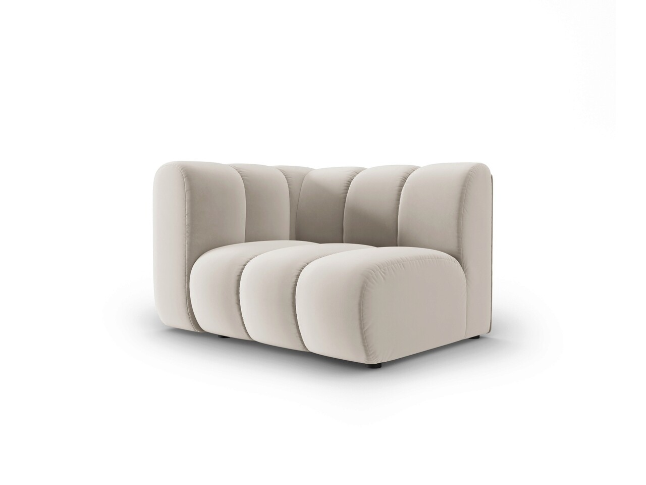 Modul canapea stanga 1 loc, Lupine, Micadoni Home, BL, 114x87x70 cm, catifea, bej - imagine 6